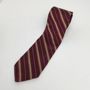 Brooks Brothers 346 Necktie‎ Men One Size Burgundy Gold Striped Pure Silk Tie